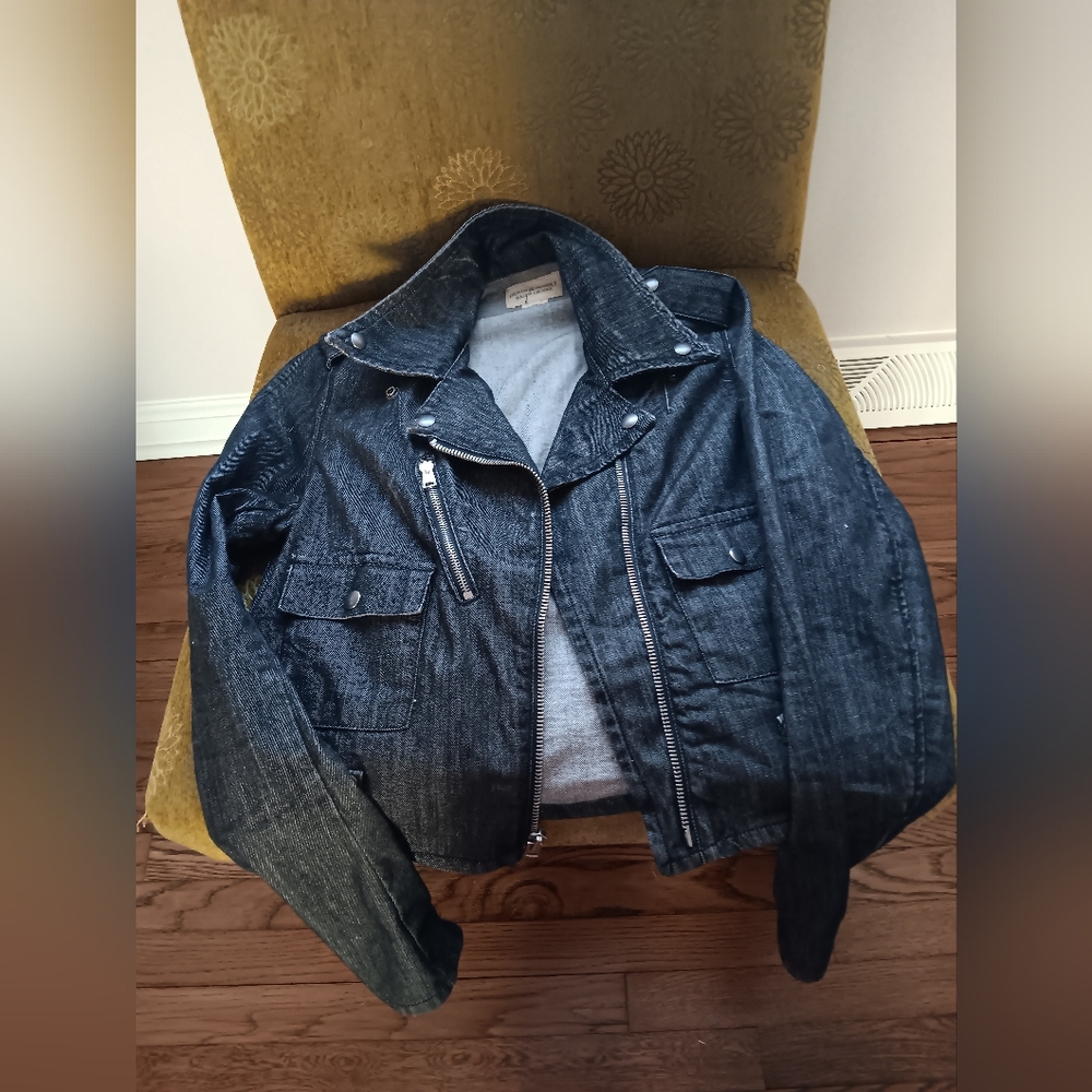Black Denim Moto fit , zipper Ralph Lauren jacket